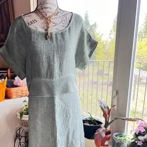 chinese dress ladies Long Linen Dress with Belt Aurelia, Linen Maxi Dress